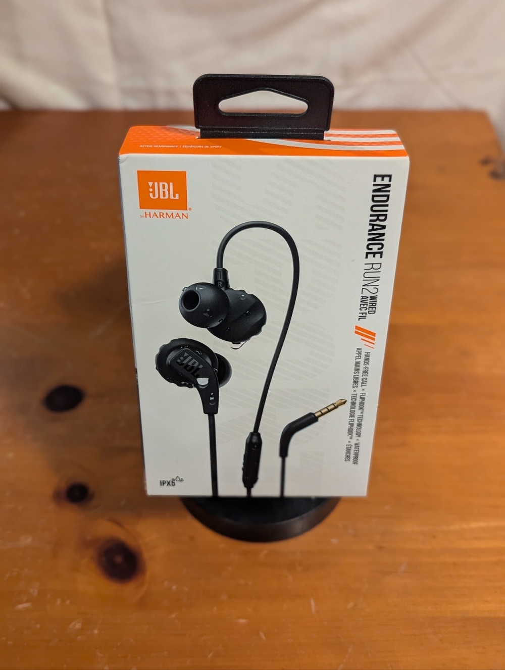 JBL Endurance Run Wired In-Ear Headphones - Black with Orange Accents